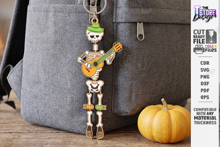 Flexible Skeleton Keychain Laser Cut | Skeleton Bag Charm