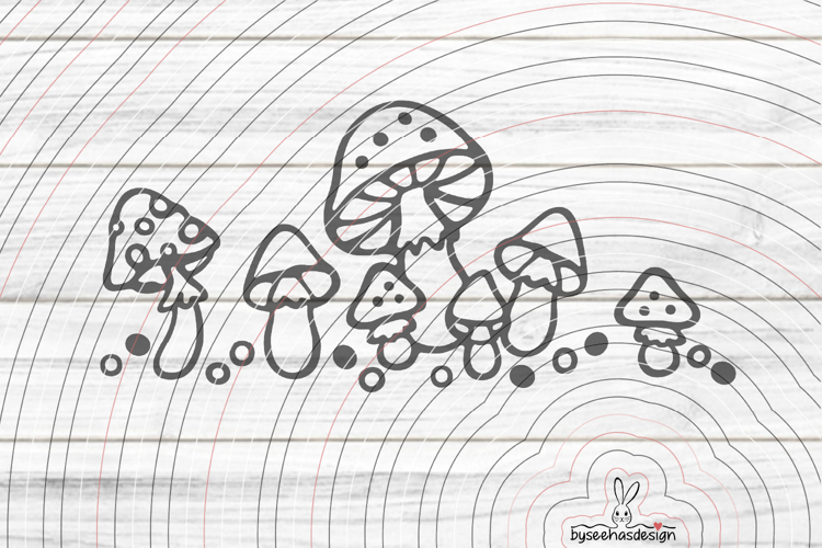 Mushrooms Cutting File SVG DXF