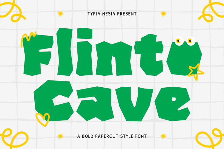 Flinto Cave - Bold Papercut / Paper Cutout Game Font