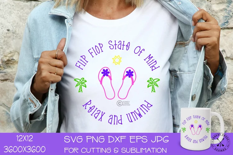 Summer SVG Design|Flip Flop State of Mind