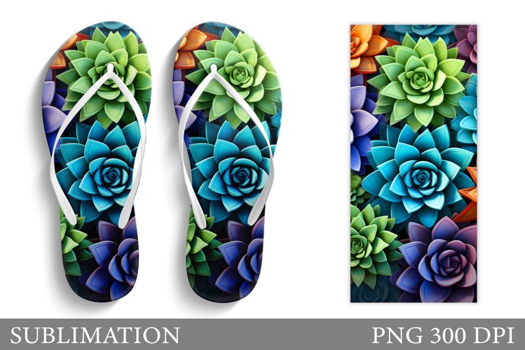 Succulents Flip Flop Design. Succulents Sublimation