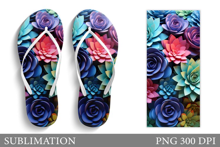 Succulents Sublimation. Succulents Flip Flop Sublimation