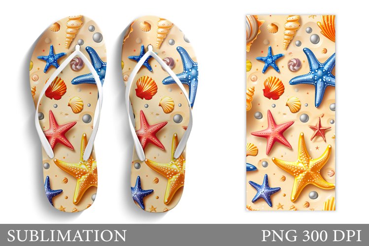 Sea Flip Flop Sublimation. Sea Flip Flop Design