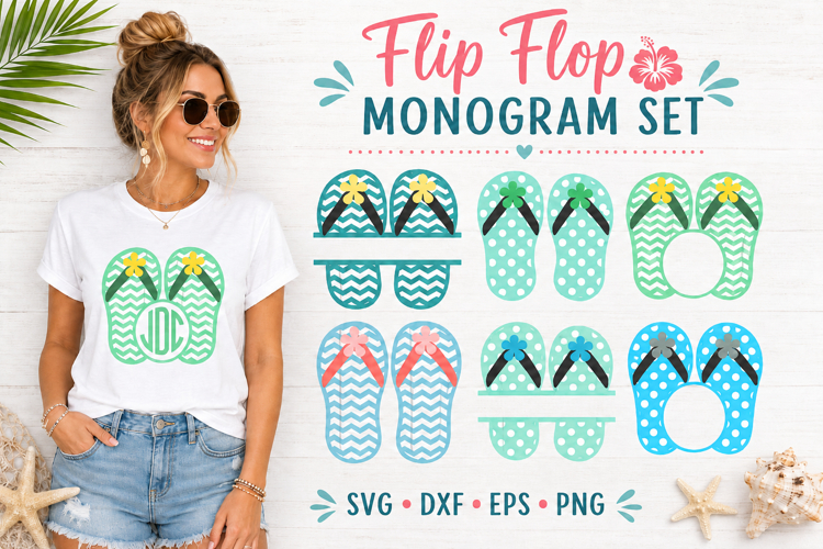 Flip Flop Monogram Svg Image 5