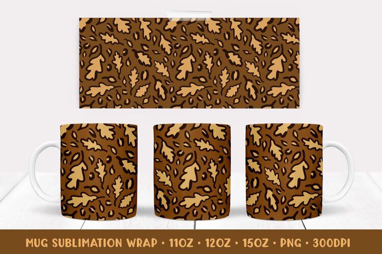 Fall Leopard Mug Wrap Sublimation Design. Autumn Mug Wrap 43 example image 1