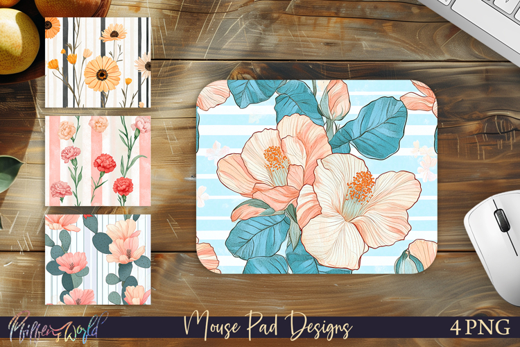 Beautiful Floral Mouse Pad Designs | Botanical Desk Mats