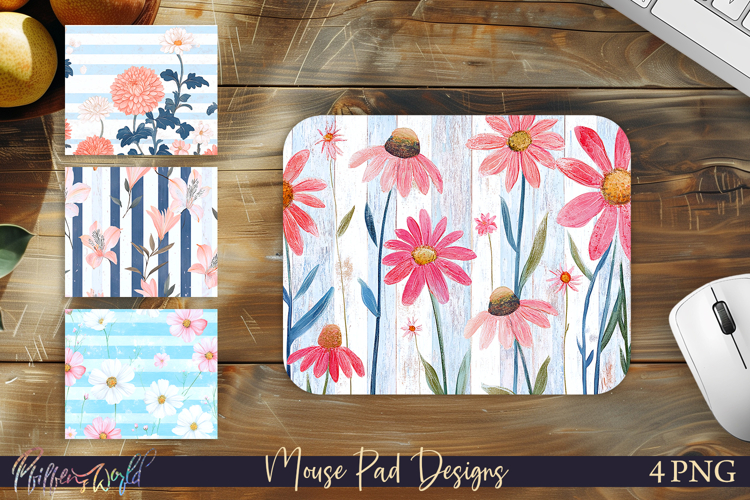 Wildflowers Mouse Pad Designs | Botanical Desk Mats