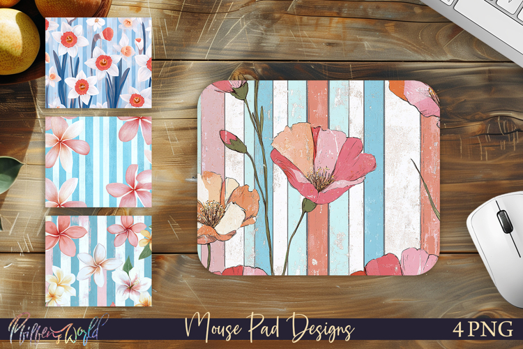 Floral Mouse Pad Designs | Botanical Desk Accessory