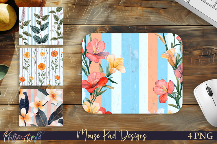 Floral Pattern Mouse Pad Designs | Botanical Desk Accessory