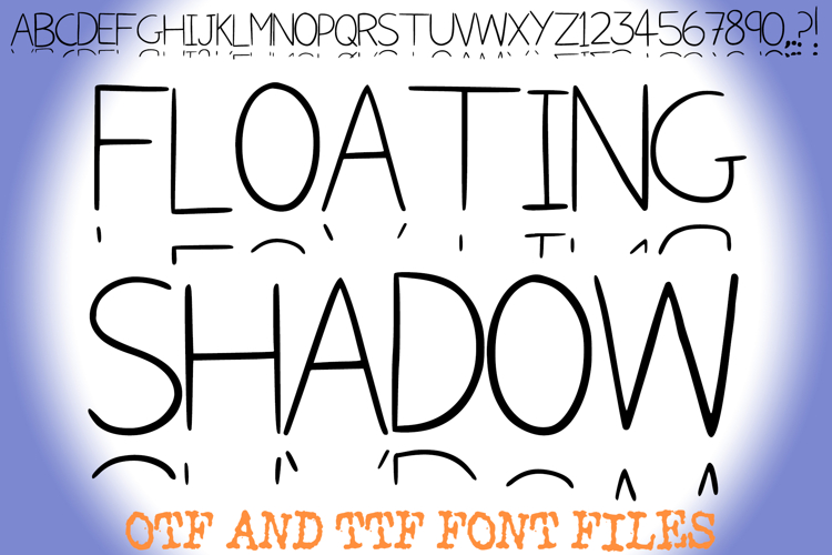 Floating Shadow Sketch Letters Alphabet ABC Text Font Hand Drawn by Squeeb Creative