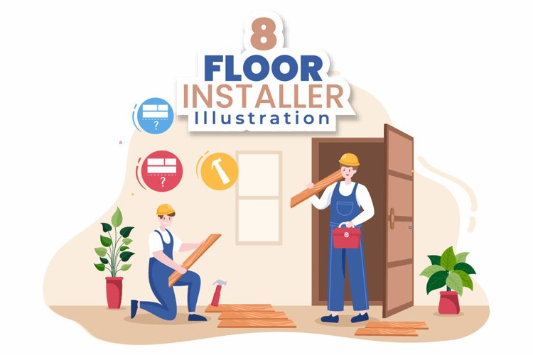 8 Floor Installation Cartoon Illustration