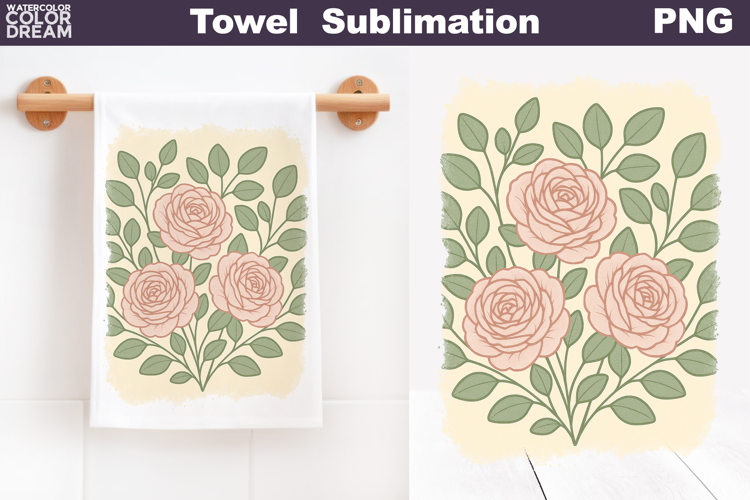Pastel Roses Towel | Vintage Flowers Towel