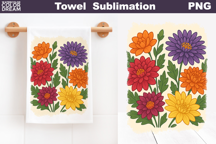 Asters Towel | Vintage Flowers Towel