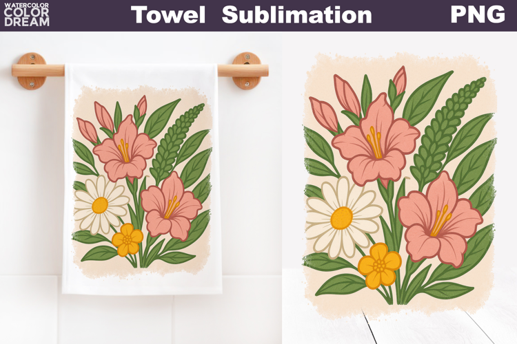 Tropical Floral Towel | Vintage Flowers Towel