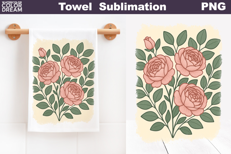 Peonies Towel | Vintage Flowers Towel