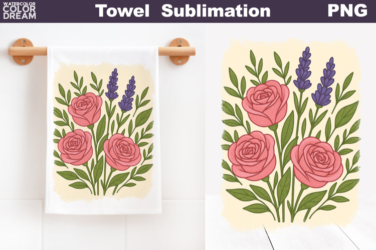 Roses Towel | Pastel Flowers Towel