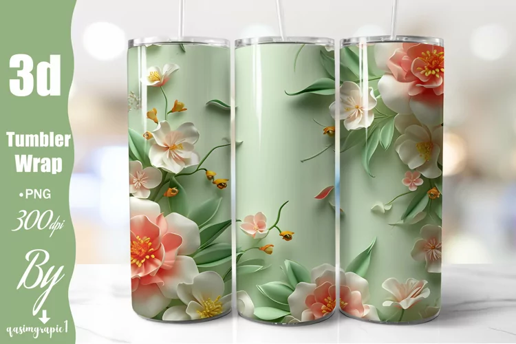Add your own text Tumbler, Floral Add Your Name Tumbler