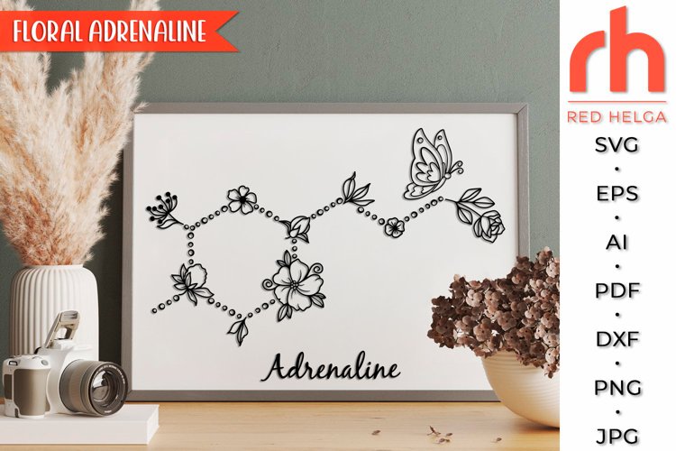 floral adrenalin svg, flower adrenalin svg, flower molecule svg, flower hormones, neurotransmitter