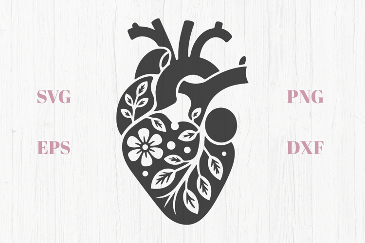 Heart with flowers SVG