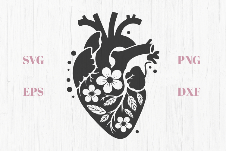 Heart with flowers SVG