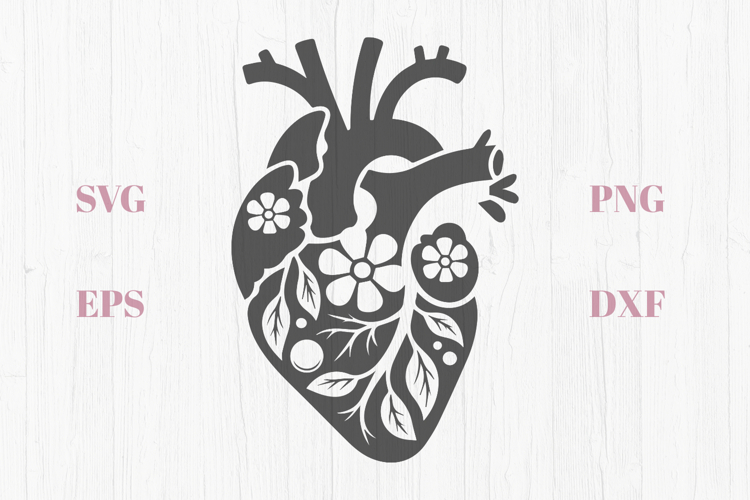 Heart Spring blossoms SVG