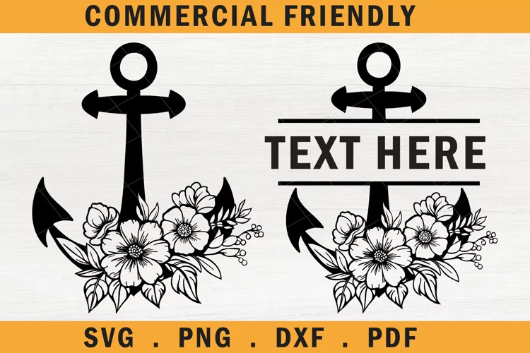 Flower anchor svg, floral anchor svg,nautical monogram svg