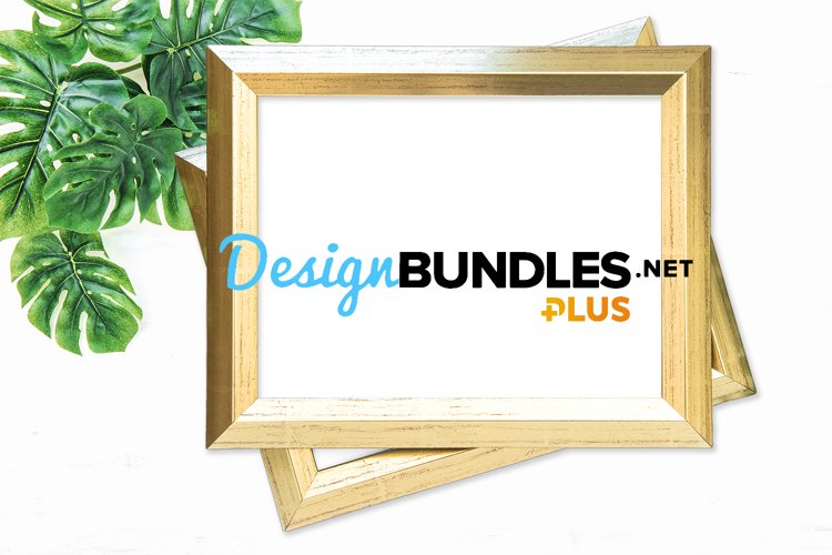 Floral background golden frame floral decoration stock photo