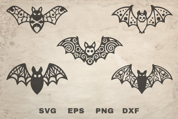 Floral Bats SVG example image 1