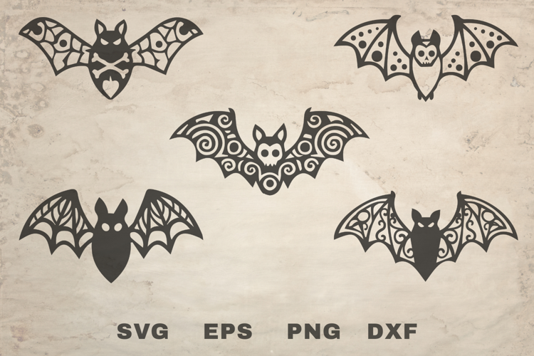 Floral Bats SVG