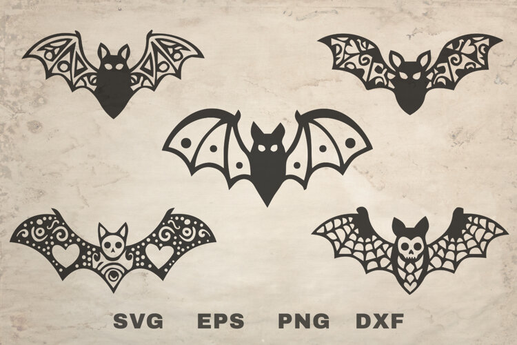 Decorative Lace Bats SVG example image 1