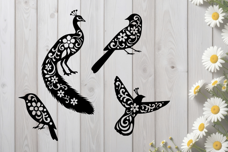 Floral Birds SVG