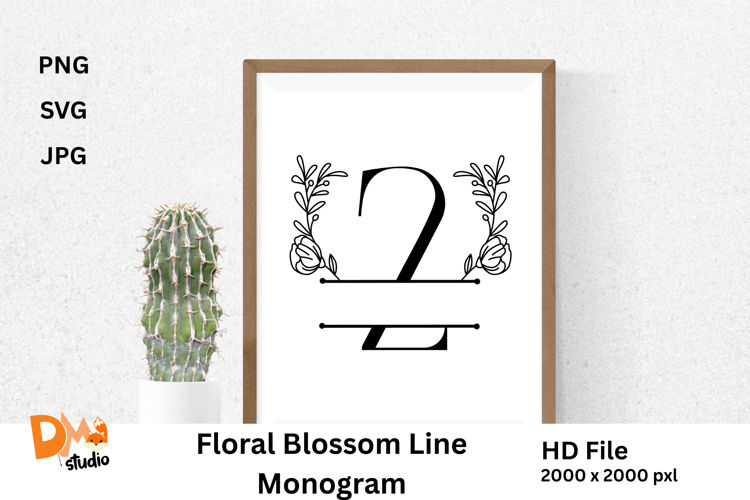 Floral Blossom Line Monogram