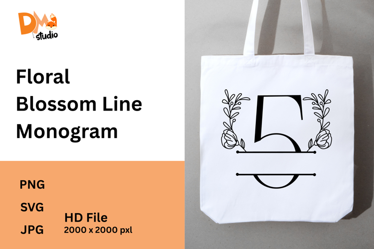 Floral Blossom Line Monogram