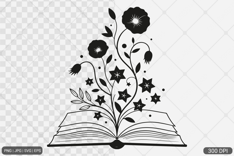 Floral Book SVG PNG | Book with Flowers