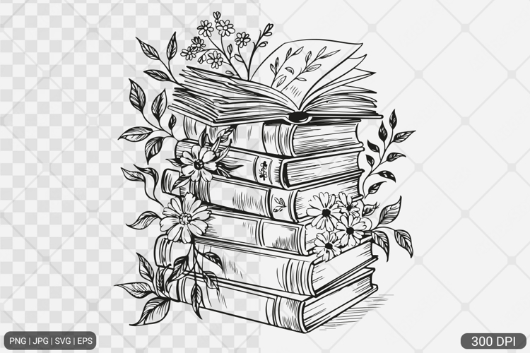 Floral Book SVG PNG | Book with Flowers