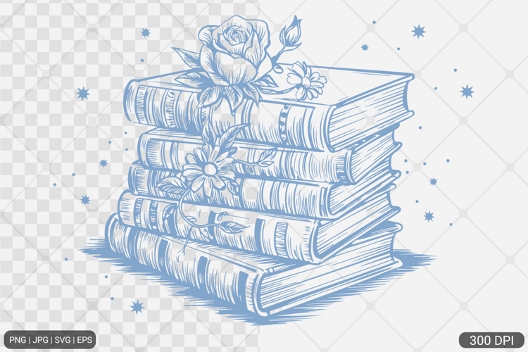 Floral Book PNG SVG | Book with Flowers