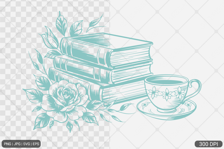 Floral Book PNG SVG | Book with Flowers