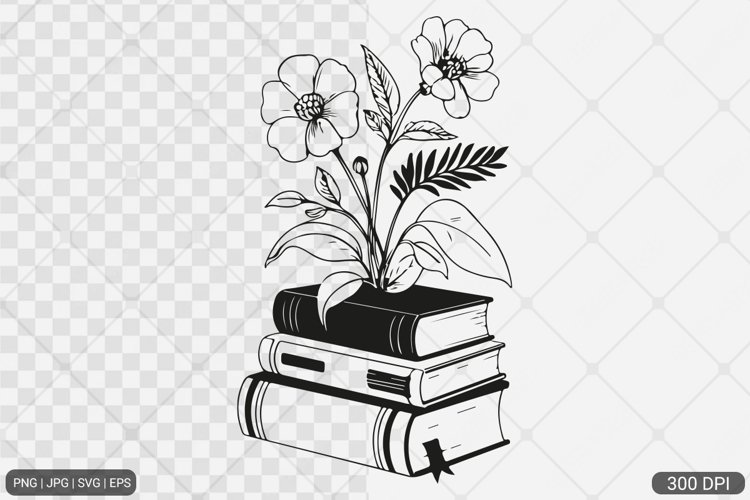 Floral Book SVG PNG | Book with Flowers