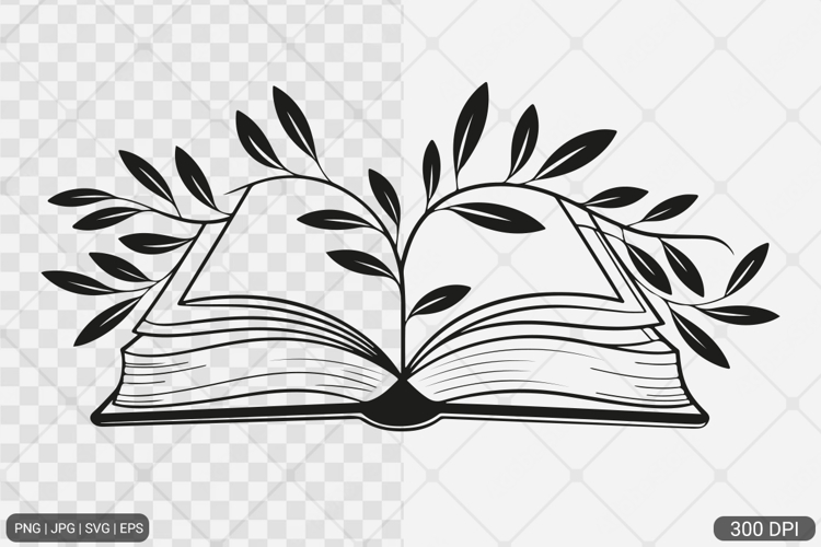 Floral Book SVG PNG | Book with Flowers