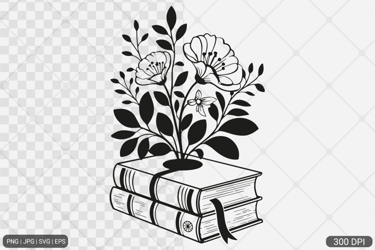 Floral Book SVG PNG | Book with Flowers