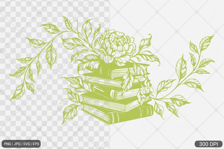 Floral Book PNG SVG | Book with Flowers