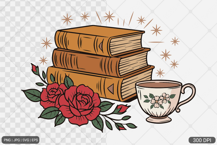 Floral Book PNG SVG | Book with Flowers