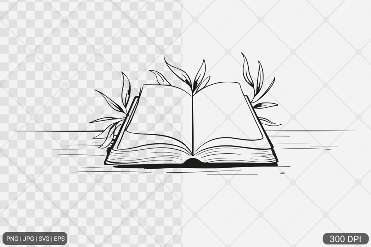 Floral Book SVG PNG | Book with Flowers