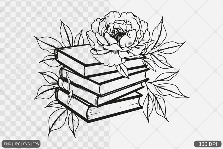 Floral Book SVG PNG | Book with Flowers