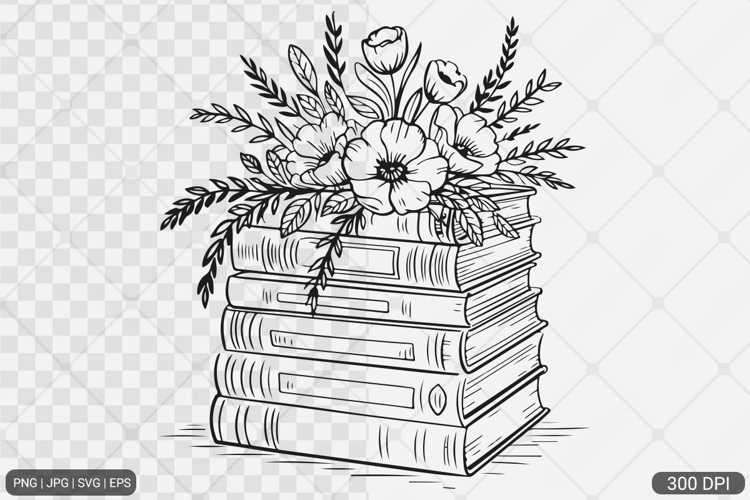 Floral Book SVG PNG | Book with Flowers