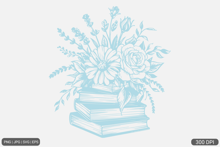 Floral Book PNG SVG | Book with Flowers