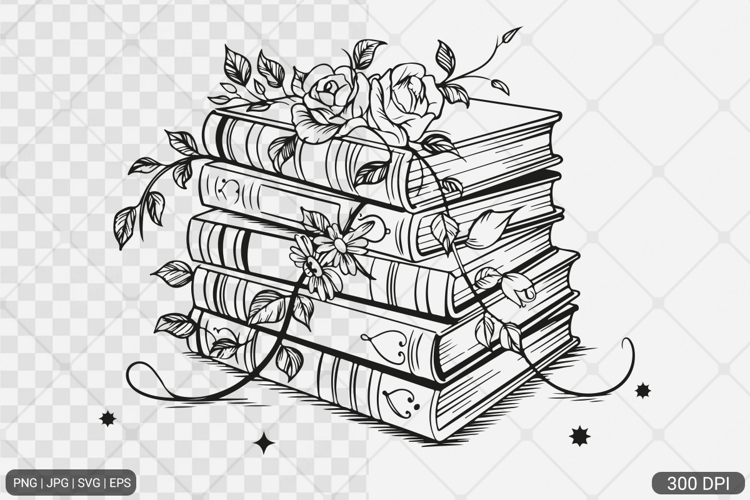 Floral Book SVG PNG | Book with Flowers