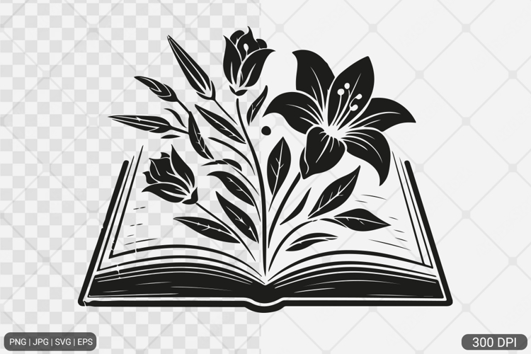 Floral Book SVG PNG | Book with Flowers