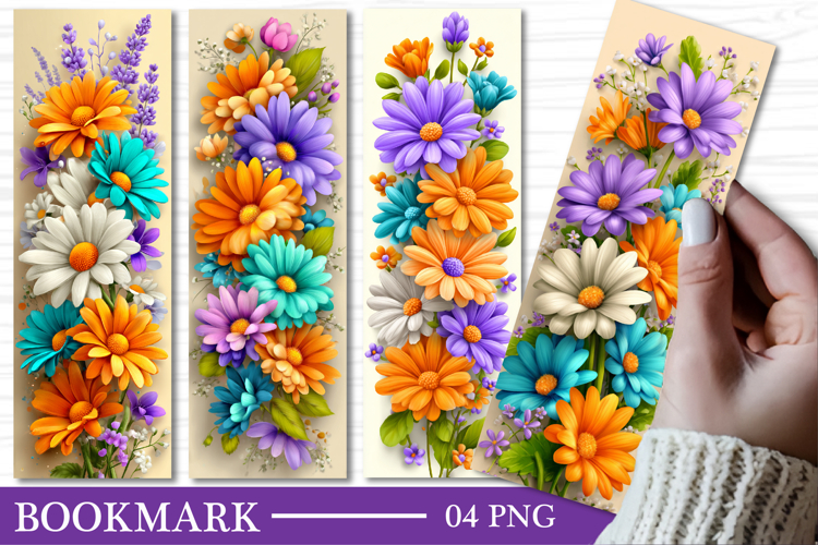 Floral Bookmark Design Flowers Bookmark Sublimation