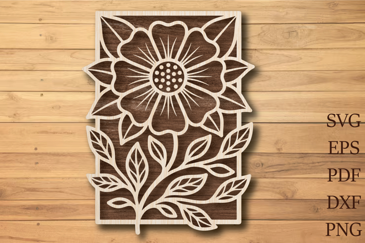Floral Bookmark Laser Cut SVG